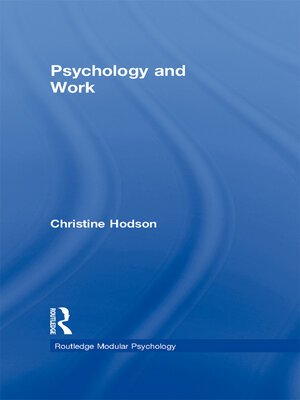 cover image of Psychology and Work